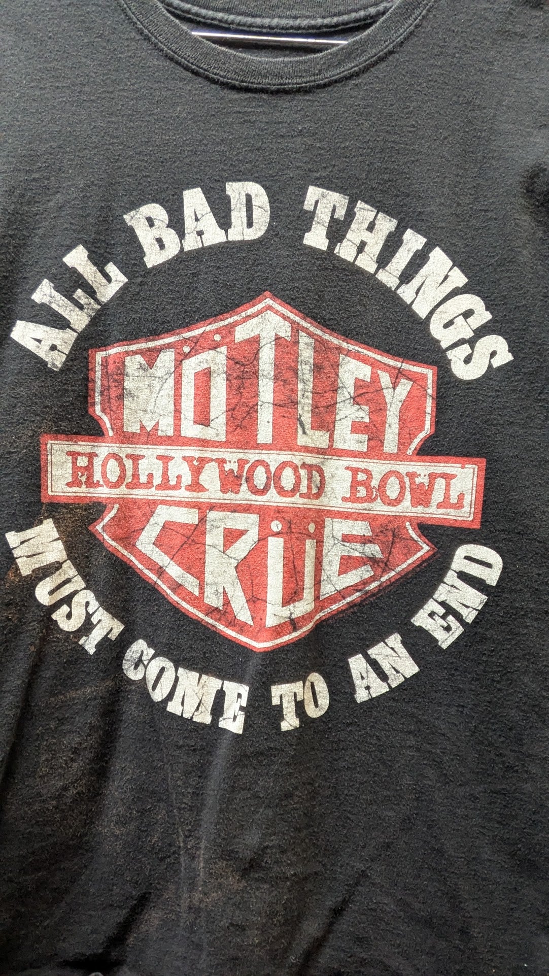 2014 Motley Crue Hollywood Bowl Final Tour T-Shirt Small All Bad Things LA