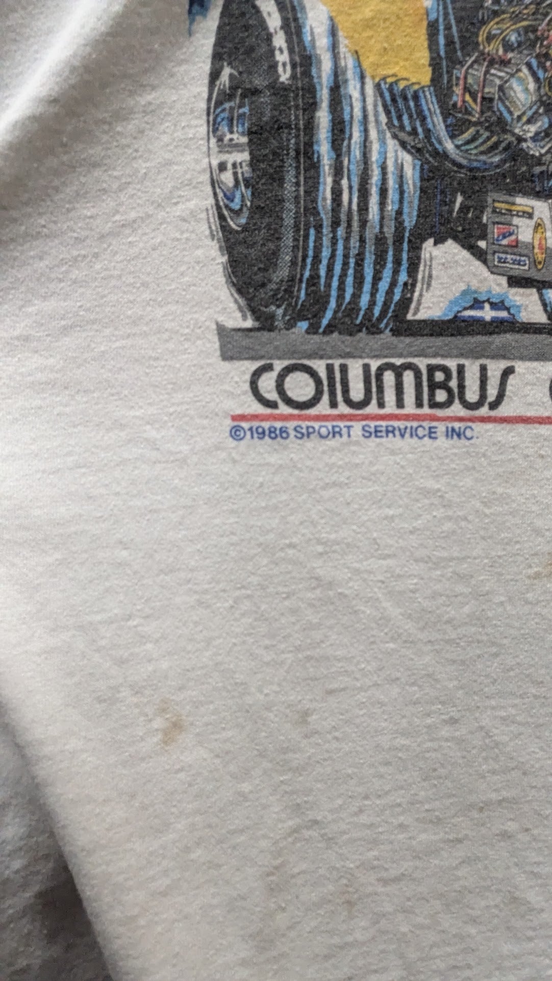 Vintage 1986 NHRA Springnationals Budweiser Drag Racing T-Shirt XL Columbus OH