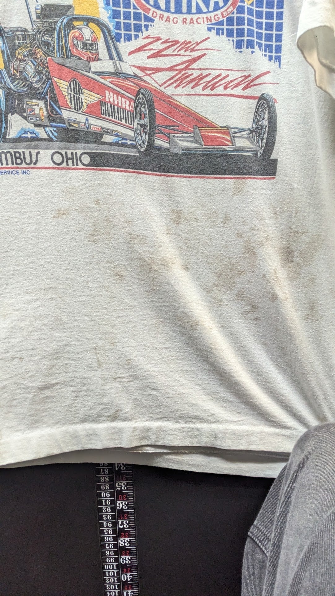 Vintage 1986 NHRA Springnationals Budweiser Drag Racing T-Shirt XL Columbus OH