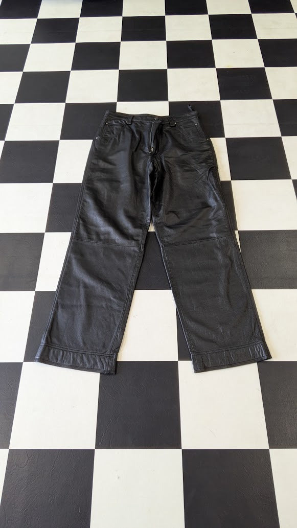 Wilsons Leather M Julian Black Leather Pants Size 30 Biker Motorcycle Cargo