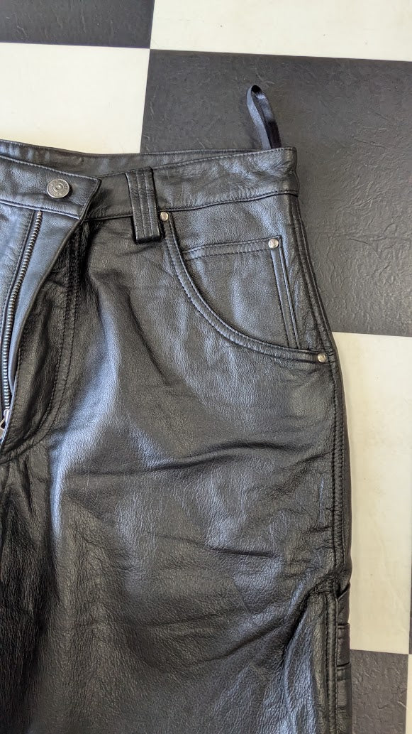 Wilsons Leather M Julian Black Leather Pants Size 30 Biker Motorcycle Cargo