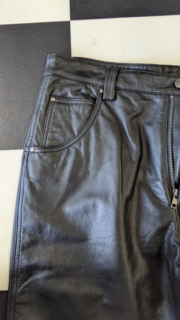 Wilsons Leather M Julian Black Leather Pants Size 30 Biker Motorcycle Cargo