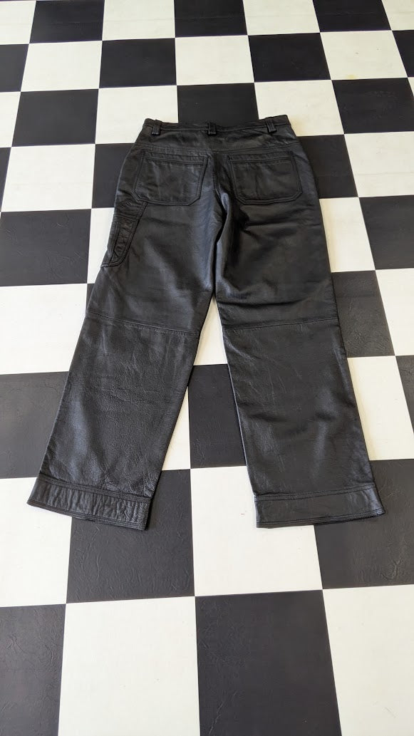 Wilsons Leather M Julian Black Leather Pants Size 30 Biker Motorcycle Cargo