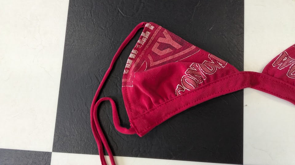 Handmade Harley-Davidson T-Shirt Bikini Top Upcycled Red 1903 Biker Reworked
