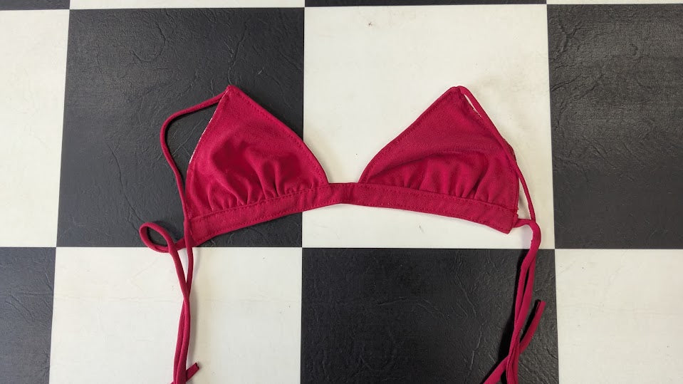 Handmade Harley-Davidson T-Shirt Bikini Top Upcycled Red 1903 Biker Reworked