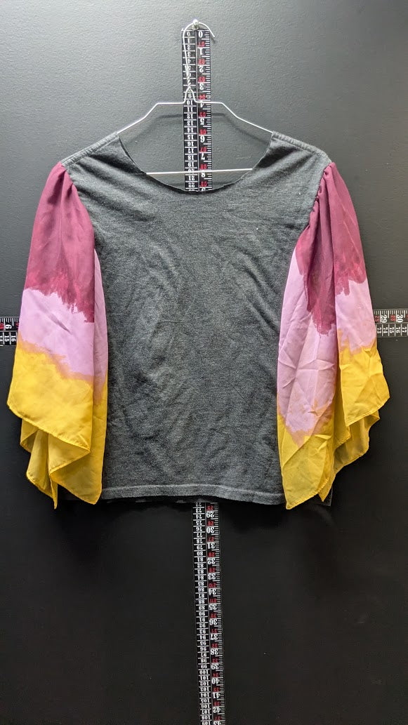 Nirvana Upcycled T-Shirt Women’s XS Handmade Bell Sleeve Reworked Grunge Ohio