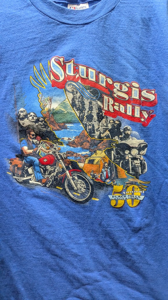Vintage 1990 Harley-Davidson Sturgis T-Shirt XL 3D Emblem South Dakota USA