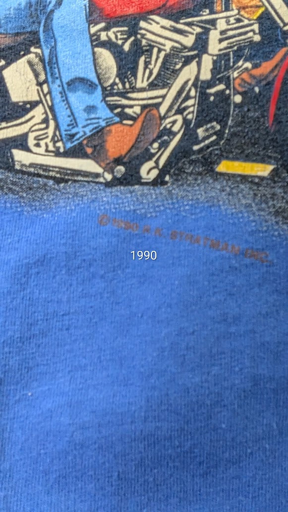 Vintage 1990 Harley-Davidson Sturgis T-Shirt XL 3D Emblem South Dakota USA