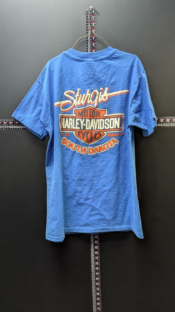 Vintage 1990 Harley-Davidson Sturgis T-Shirt XL 3D Emblem South Dakota USA