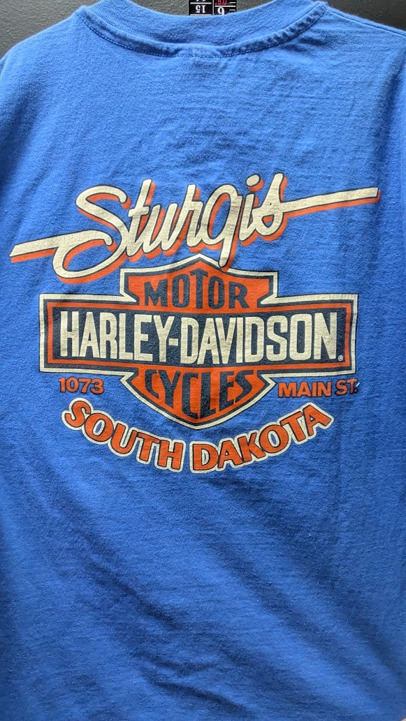 Vintage 1990 Harley-Davidson Sturgis T-Shirt XL 3D Emblem South Dakota USA