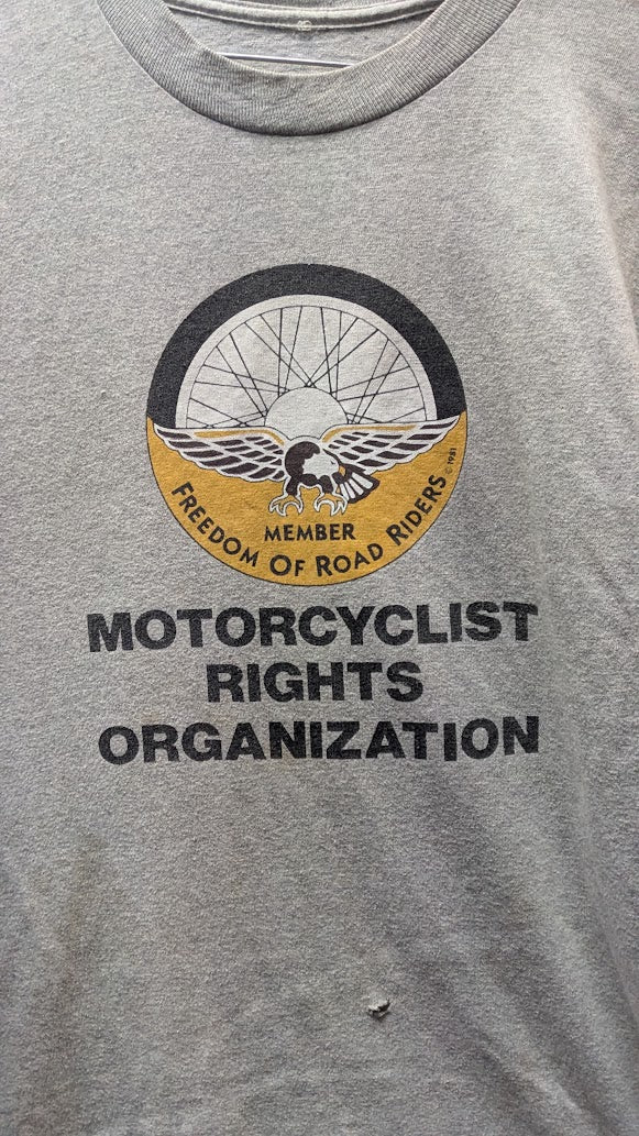 Vintage 1981 FORR Freedom of Road Riders T-Shirt Missouri Local 11 Biker USA