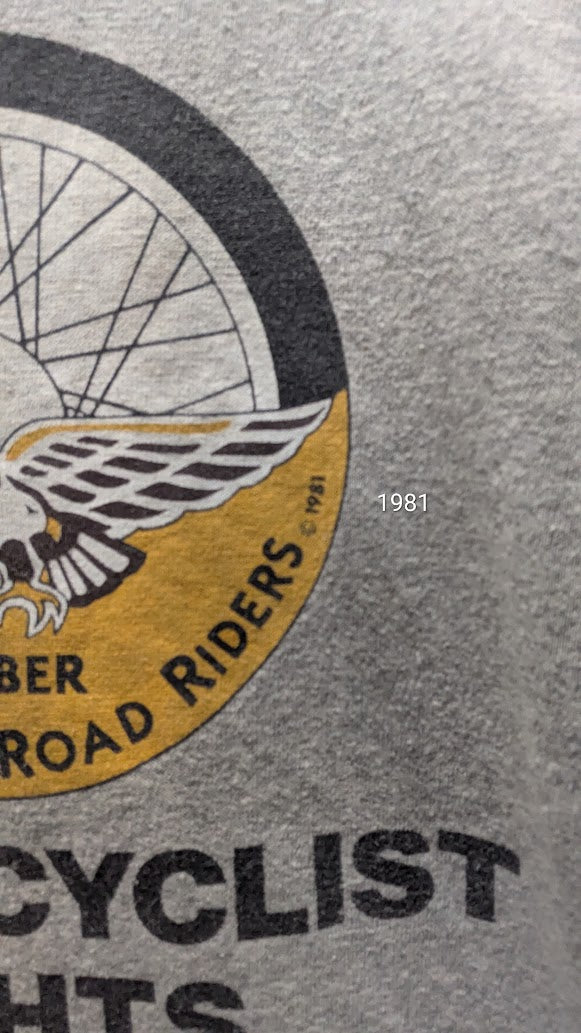 Vintage 1981 FORR Freedom of Road Riders T-Shirt Missouri Local 11 Biker USA