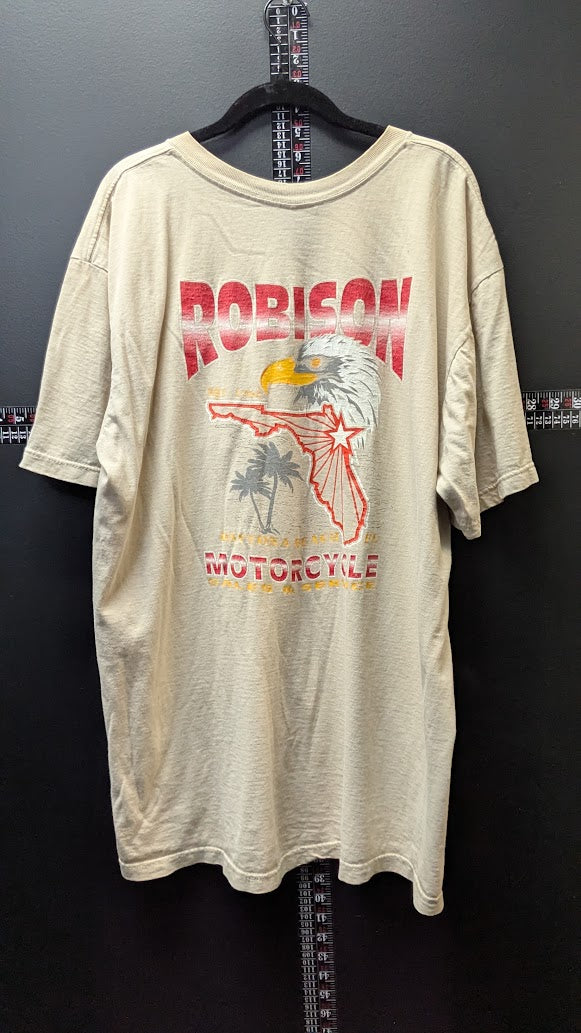 Vintage 1990s Robinson’s Motorcycles Daytona Beach Florida T-Shirt XL Eagle Pocket Tee