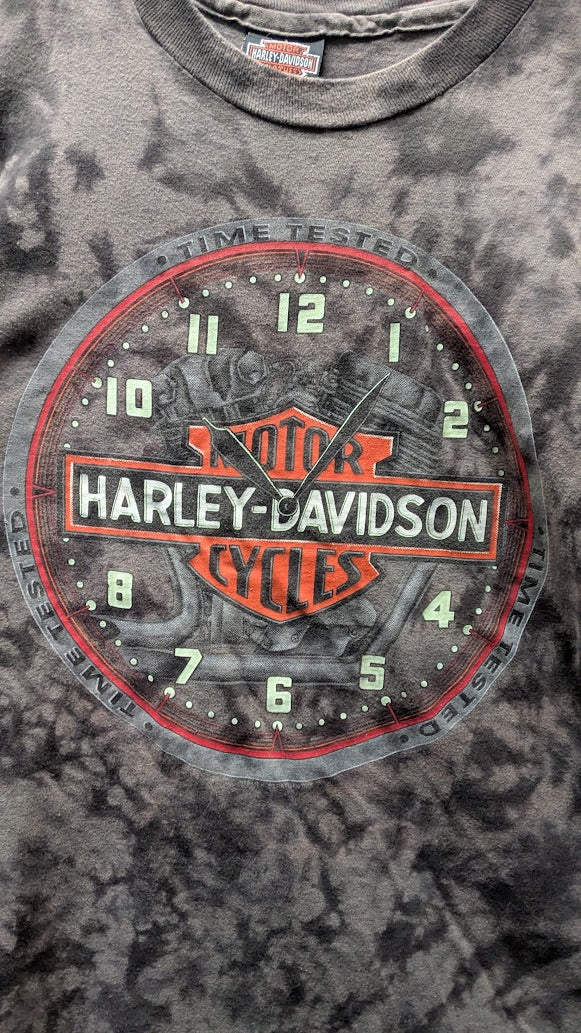 Vintage 1994 Harley Davidson T Shirt XXL Acid Wash Skagit Eagle Clock USA