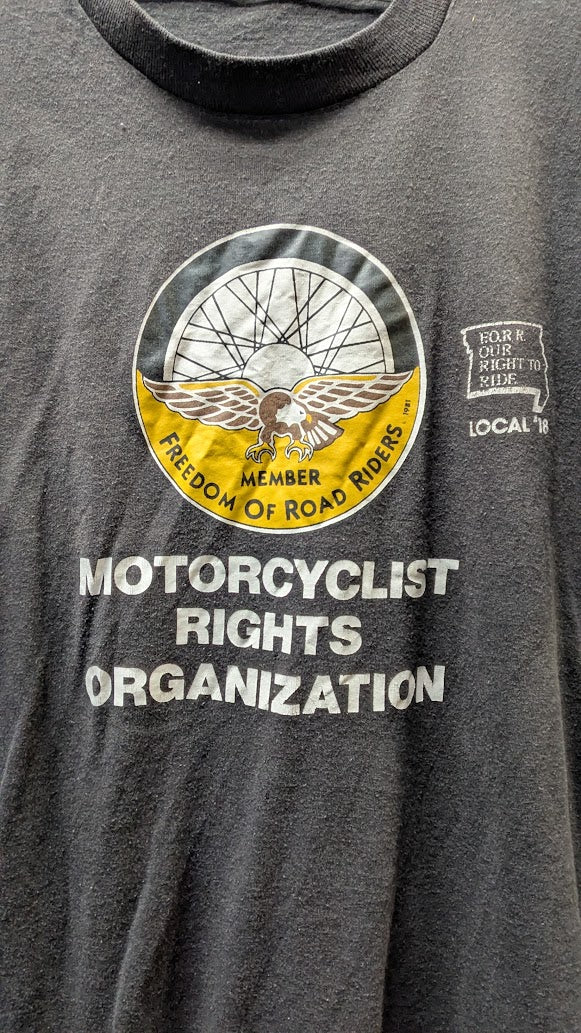 Vintage 1981 Freedom of Road Riders T-Shirt Local 18 Missouri Motorcycle Biker