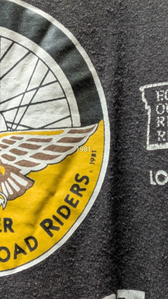 Vintage 1981 Freedom of Road Riders T-Shirt Local 18 Missouri Motorcycle Biker