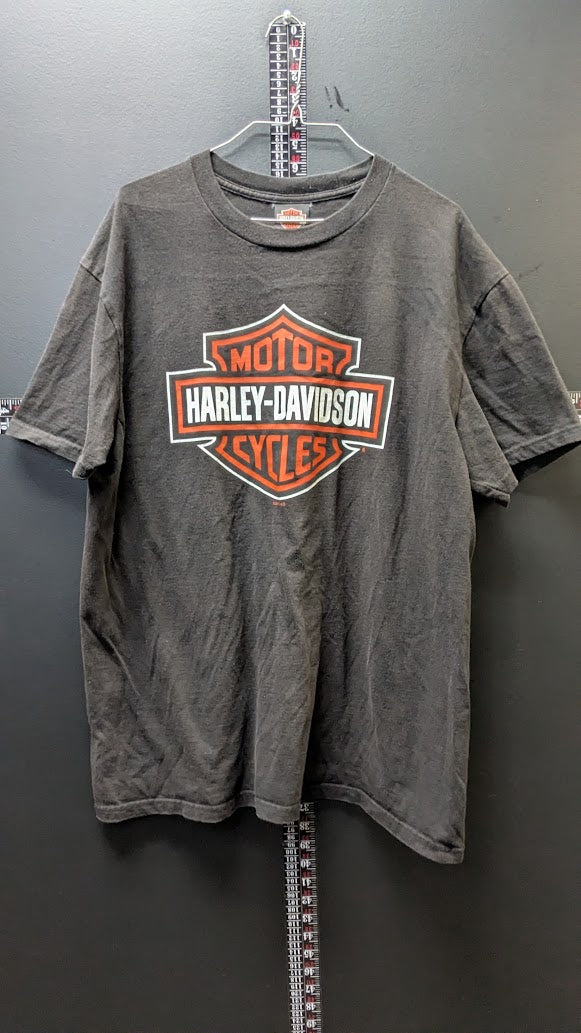 Harley-Davidson Regensburg Germany T-Shirt XL Black Faded Bar & Shield Vintage
