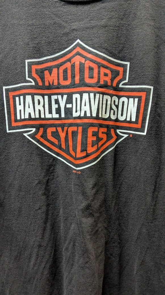 Harley-Davidson Regensburg Germany T-Shirt XL Black Faded Bar & Shield Vintage