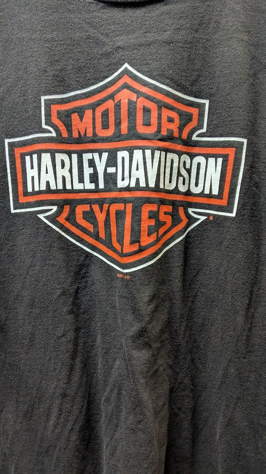 Harley-Davidson Regensburg Germany T-Shirt XL Black Faded Bar & Shield Vintage