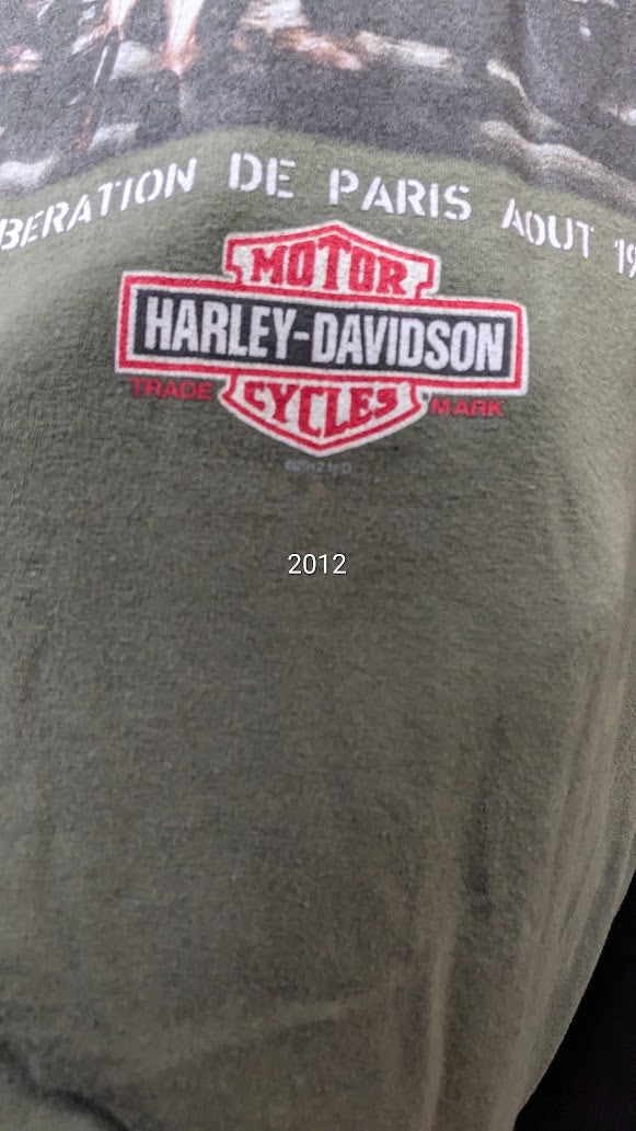 Harley-Davidson Liberation de Paris 1944 T-Shirt XL 2012 ATS Paris Bastille France
