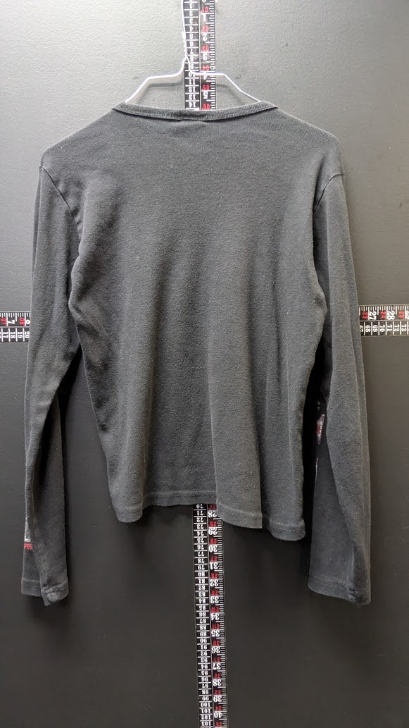 Vintage Ripper Cross Rose Biker Long Sleeve T-Shirt M Black