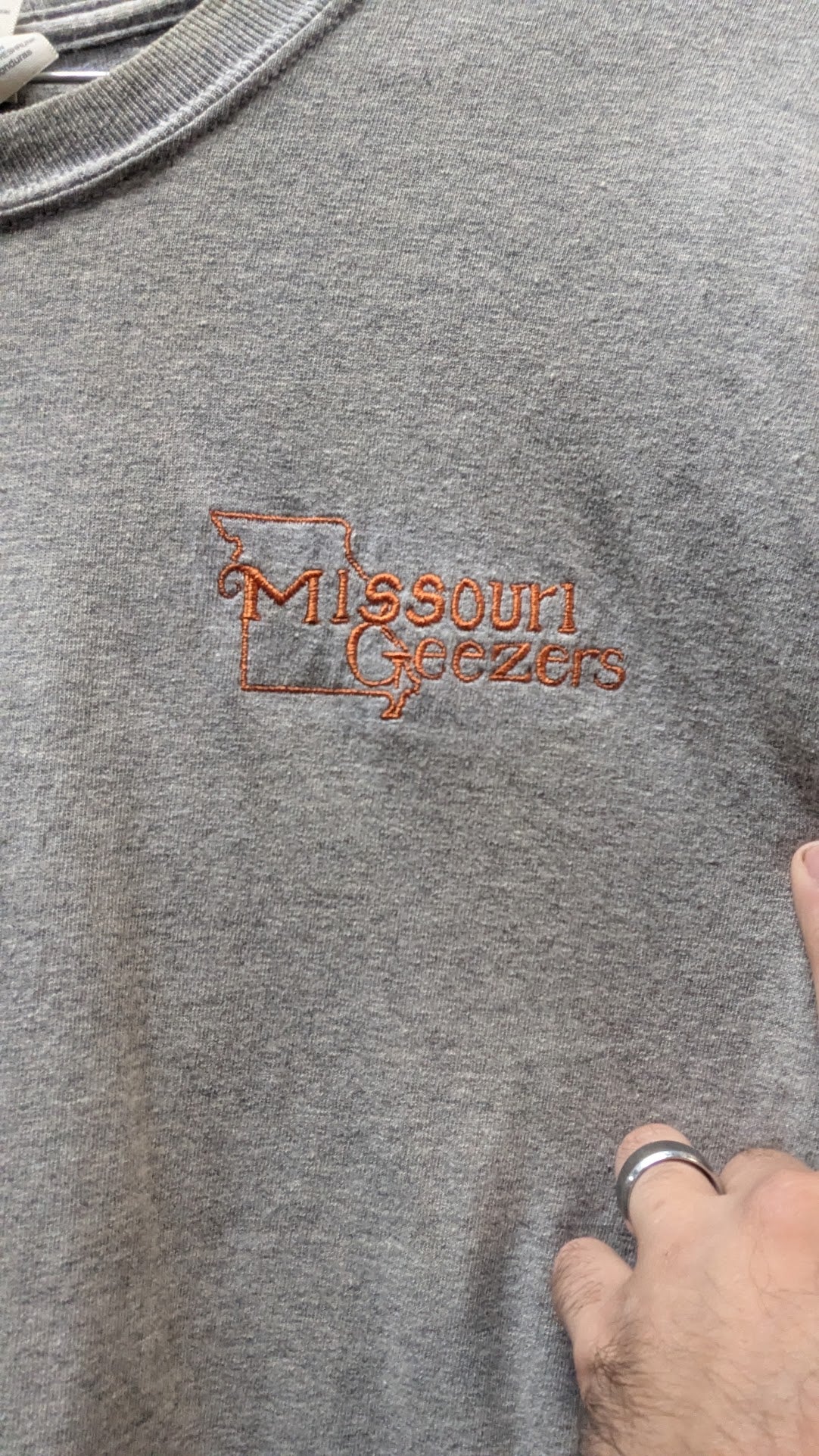 Vintage Missouri Geezers “Never Too Old” Long Sleeve T-Shirt XL Gray Biker