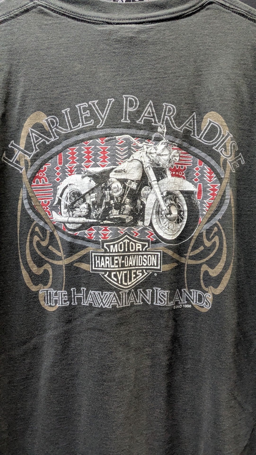 Vintage Harley-Davidson Harley Paradise Hawaii T-Shirt Large Faded Black