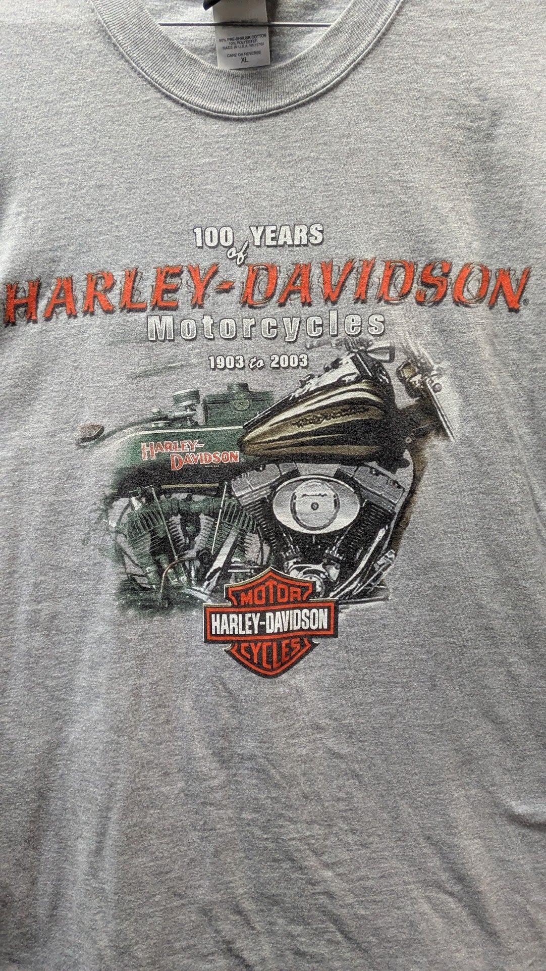 Vintage 2003 Harley-Davidson 100th Anniversary T-Shirt XL Racine Wisconsin USA