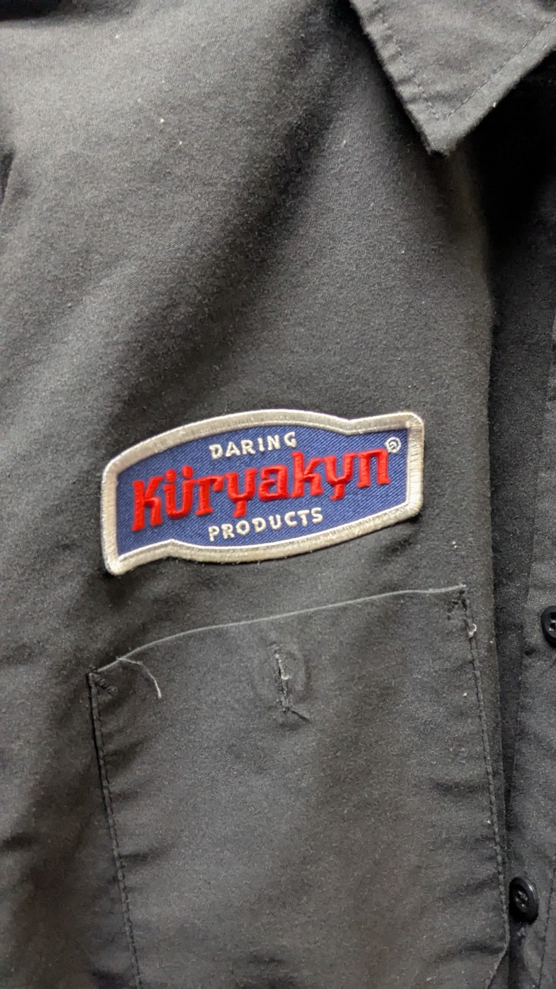 Throttle Threads Kuryakyn Work Shirt Men’s Black Motorcycle Mechanic Shop Biker