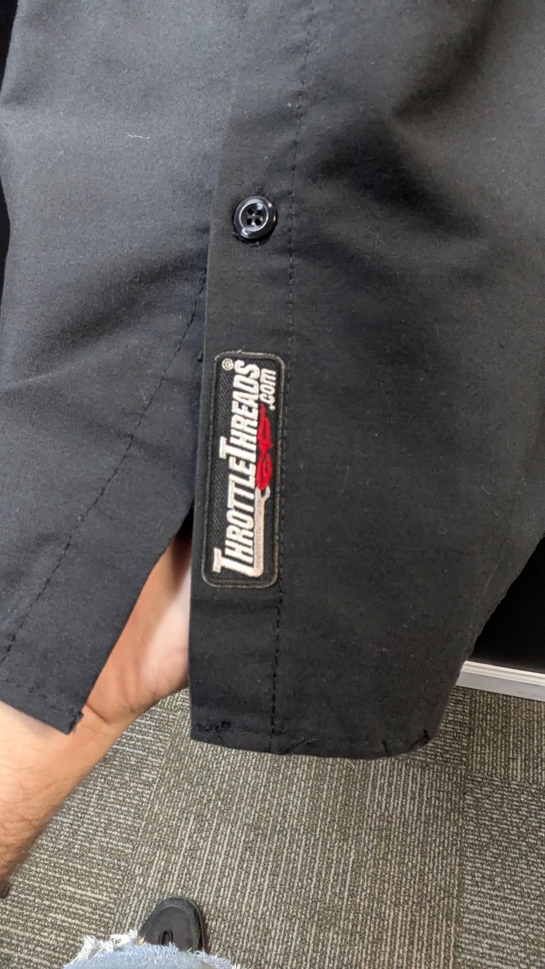 Throttle Threads Kuryakyn Work Shirt Men’s Black Motorcycle Mechanic Shop Biker