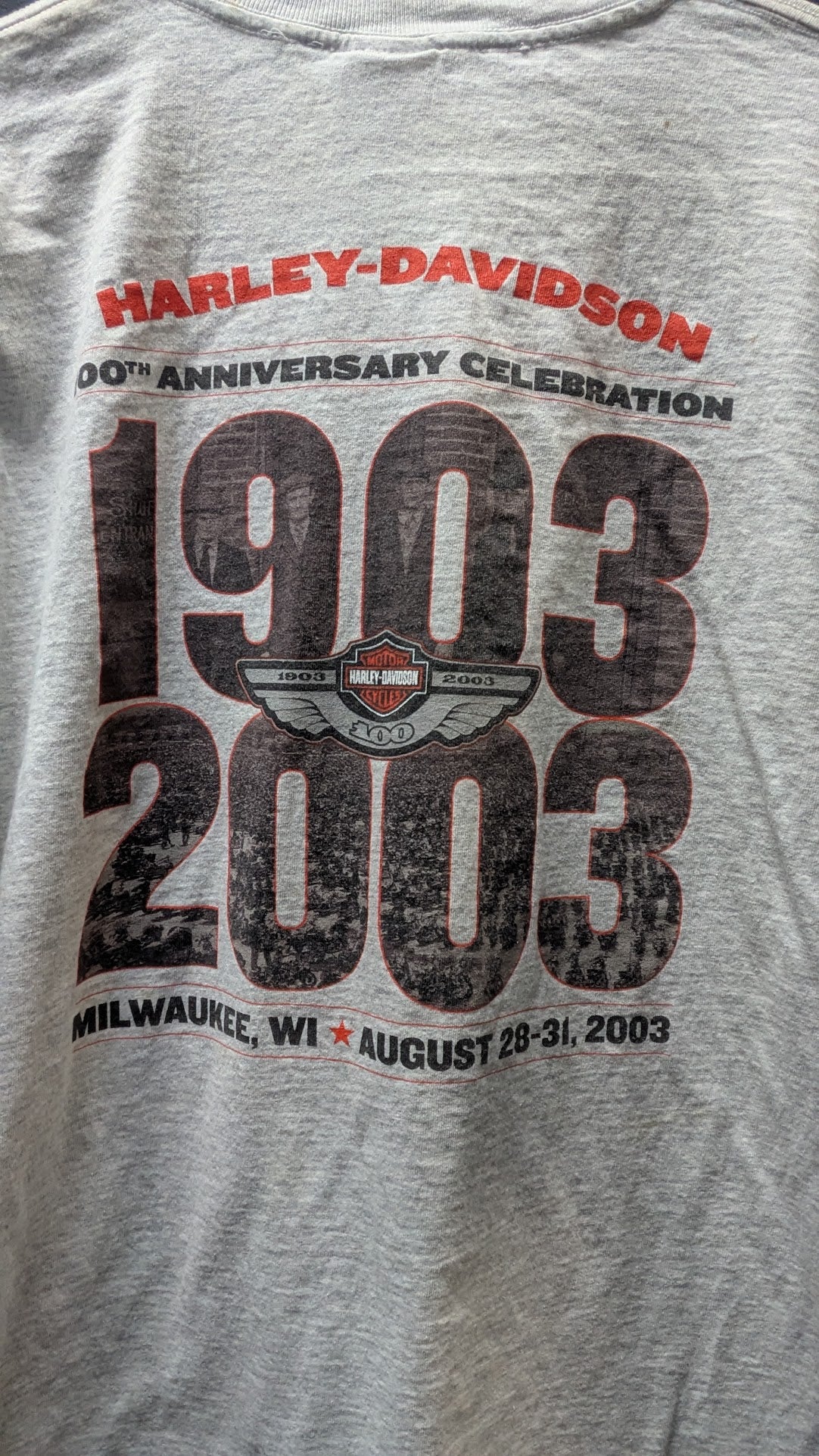 Vintage 2003 Harley-Davidson 100th Anniversary T-Shirt XL Milwaukee Wisconsin