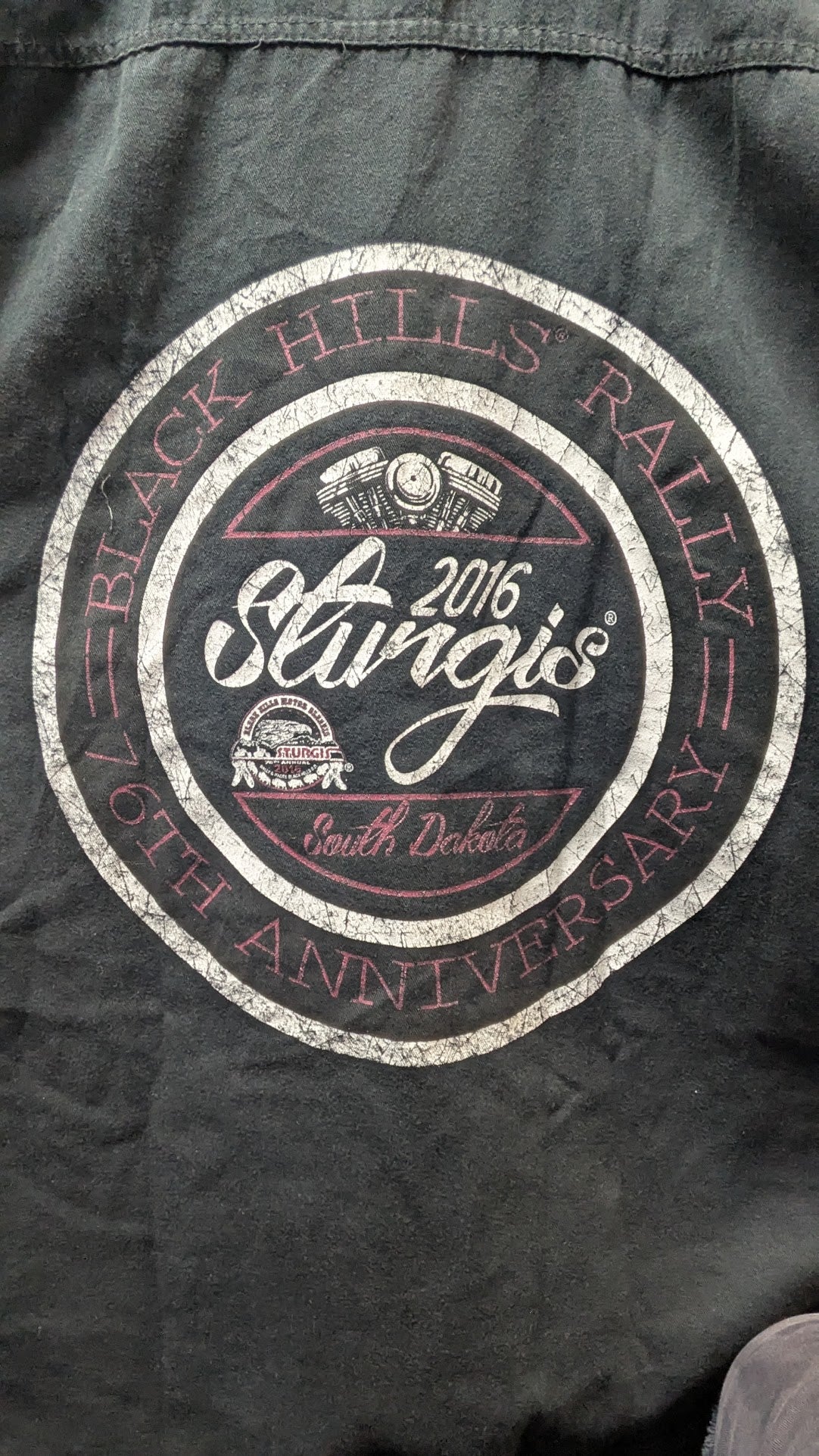 Sturgis 2016 Black Hills Rally Sleeveless Biker Shirt Men’s XL 76th Anniversary