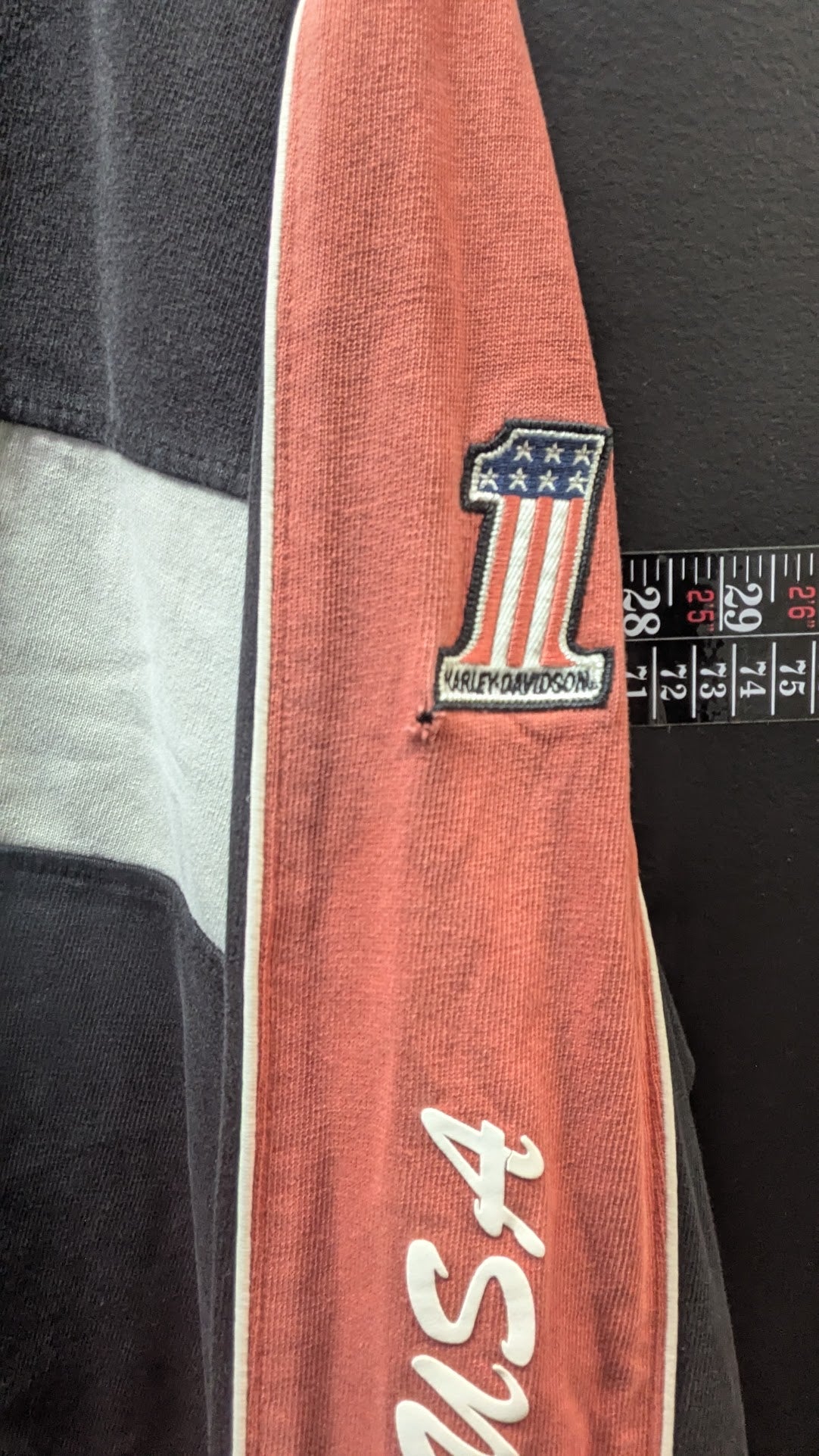Harley-Davidson Long Sleeve Shirt Men’s XL Black Orange Embroidered Eagle USA Vintage