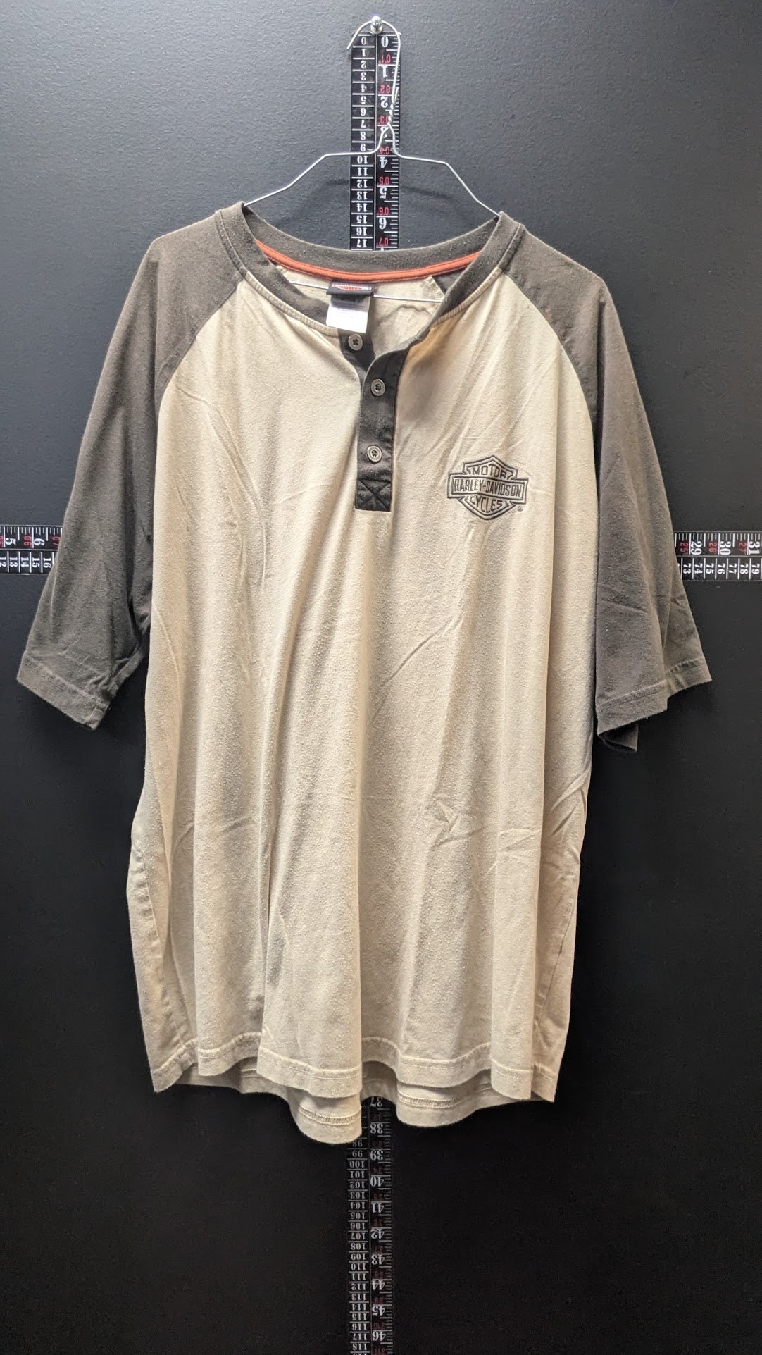 Harley-Davidson Men’s 2XL Henley Shirt Barnett El Paso TX Raglan 3/4 Sleeve