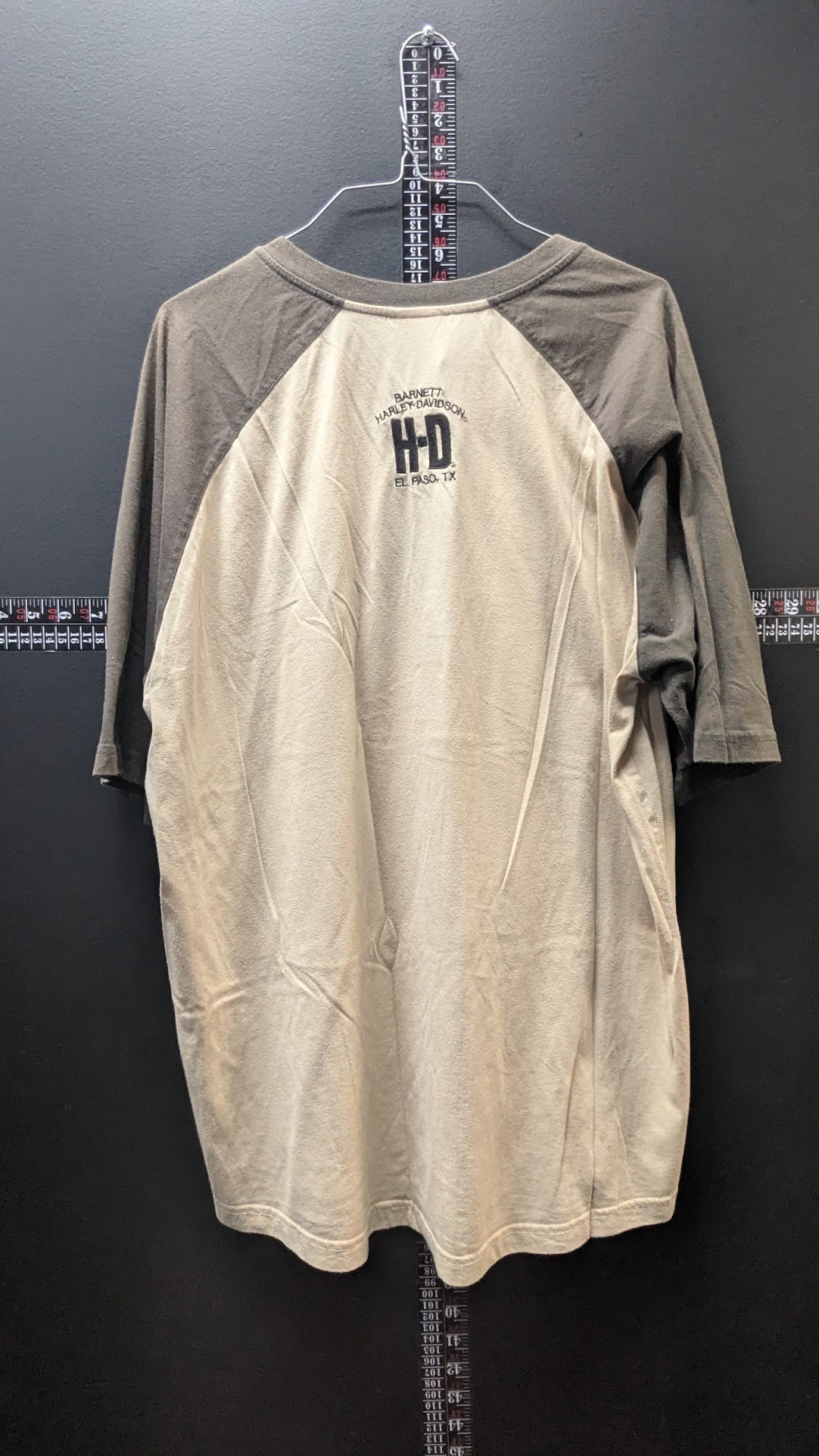 Harley-Davidson Men’s 2XL Henley Shirt Barnett El Paso TX Raglan 3/4 Sleeve