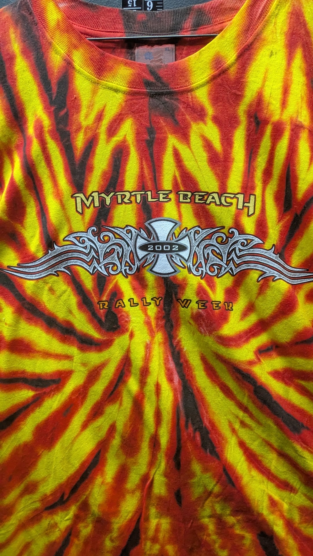 Vintage 2002 Myrtle Beach Bike Week T-Shirt XL Tie Dye Double Sided Rally Tee