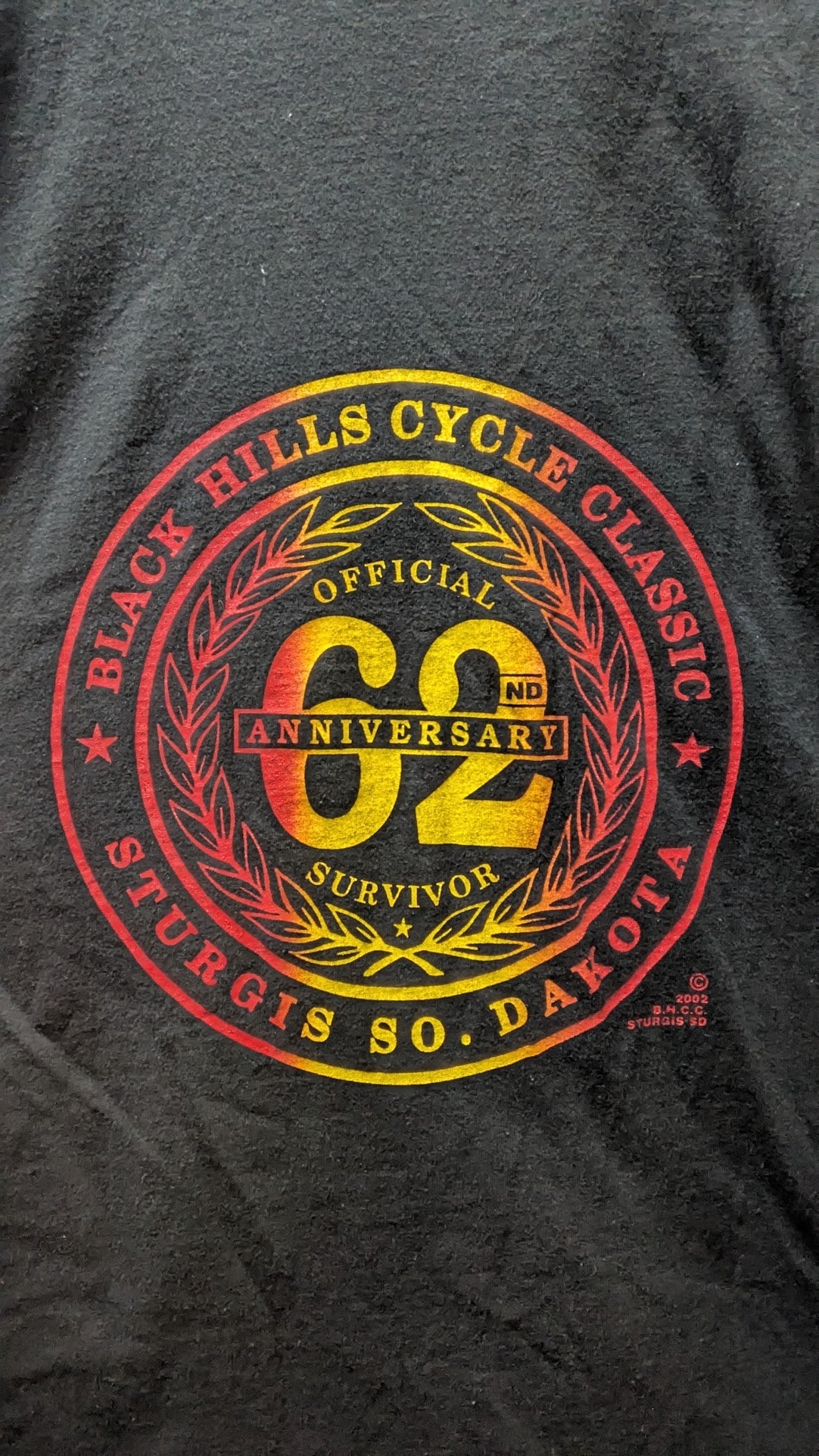 Vintage 2002 Black Hills Cycle Classic T-Shirt XL Sturgis 62nd Anniversary Biker
