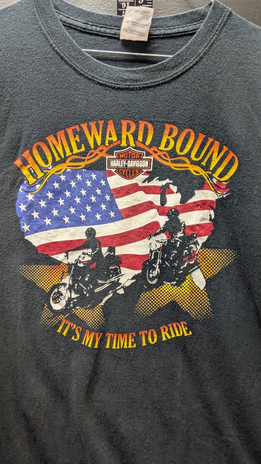 Vintage Harley-Davidson Homeward Bound T-Shirt Men’s XL Military Sales USA Flag
