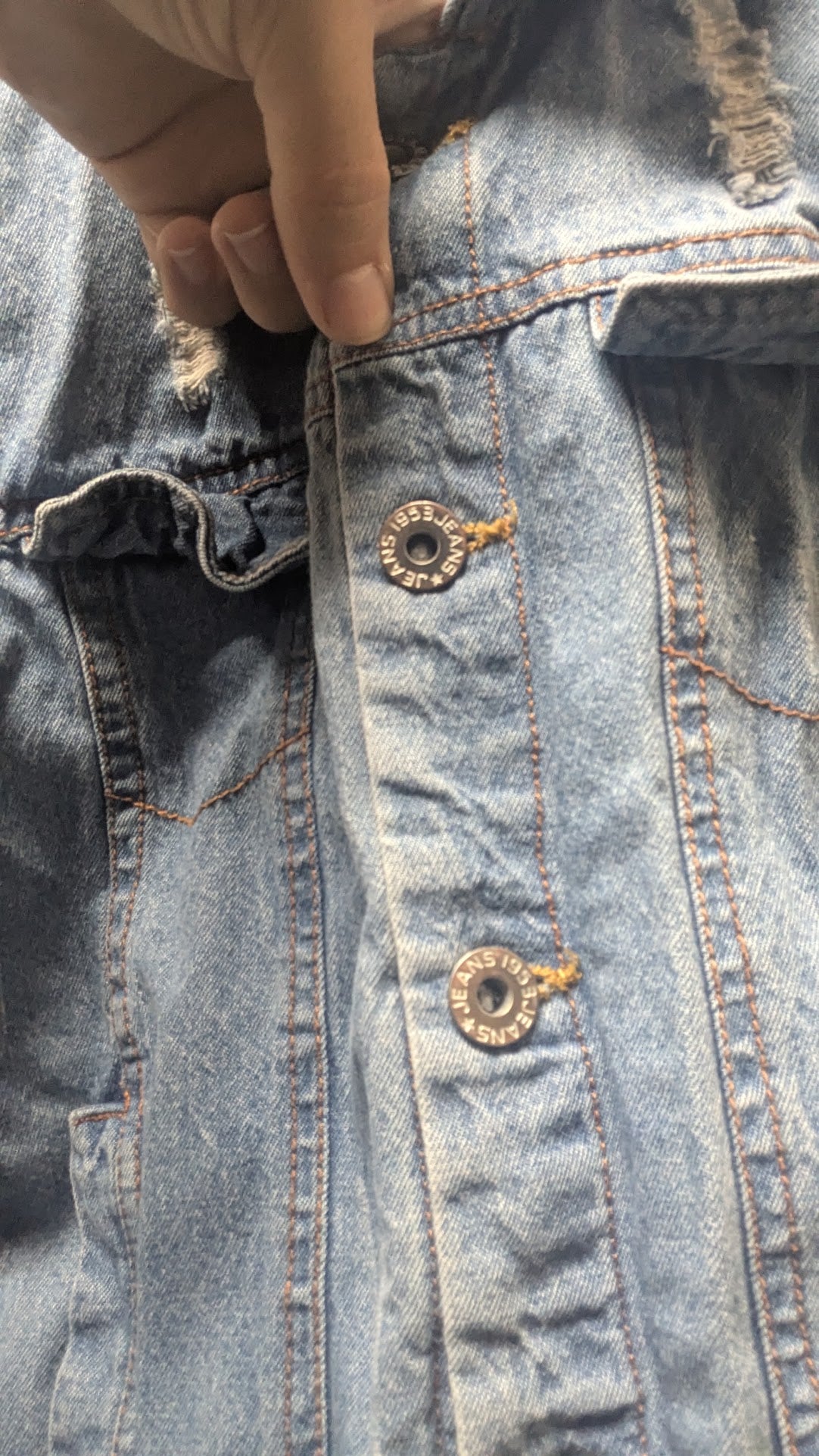 Distressed Light Wash Denim Motorcycle Vest Sleeveless Biker Jacket Size 6