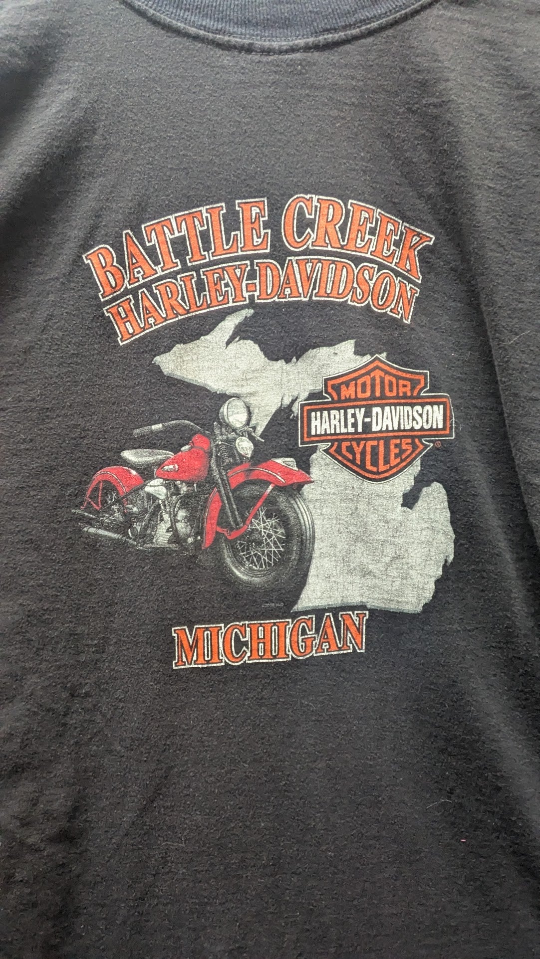Vintage Harley-Davidson Battle Creek Michigan T-Shirt Men’s XL USA Made Eagle Motorcycle