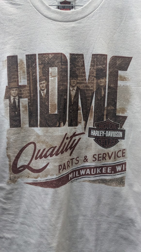 Harley-Davidson HDMC Milwaukee WI T-Shirt Men's Large White Parts Service Tee