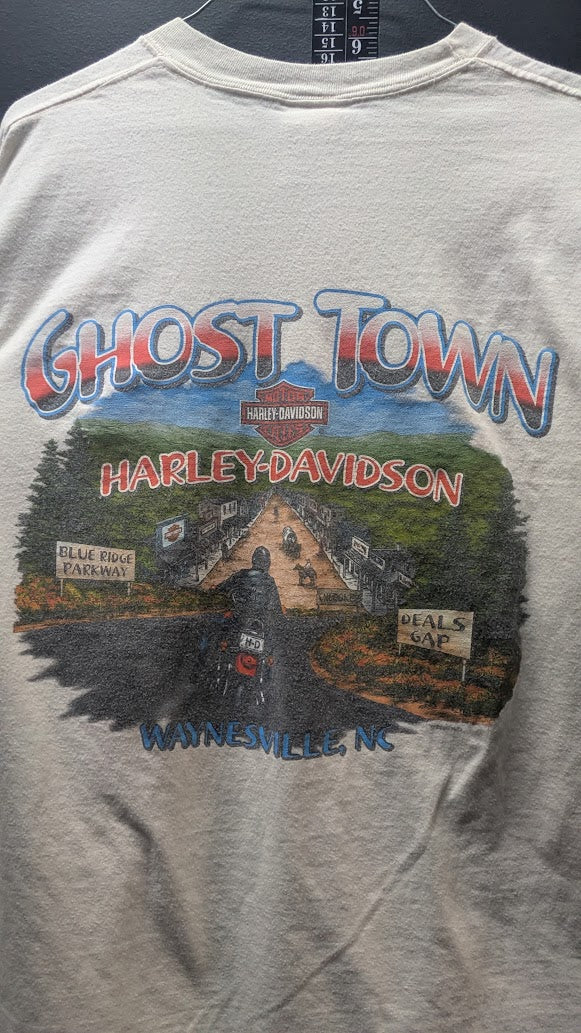Harley-Davidson Ghost Town Waynesville NC T-Shirt Men’s XL Eagle Dealership Tee