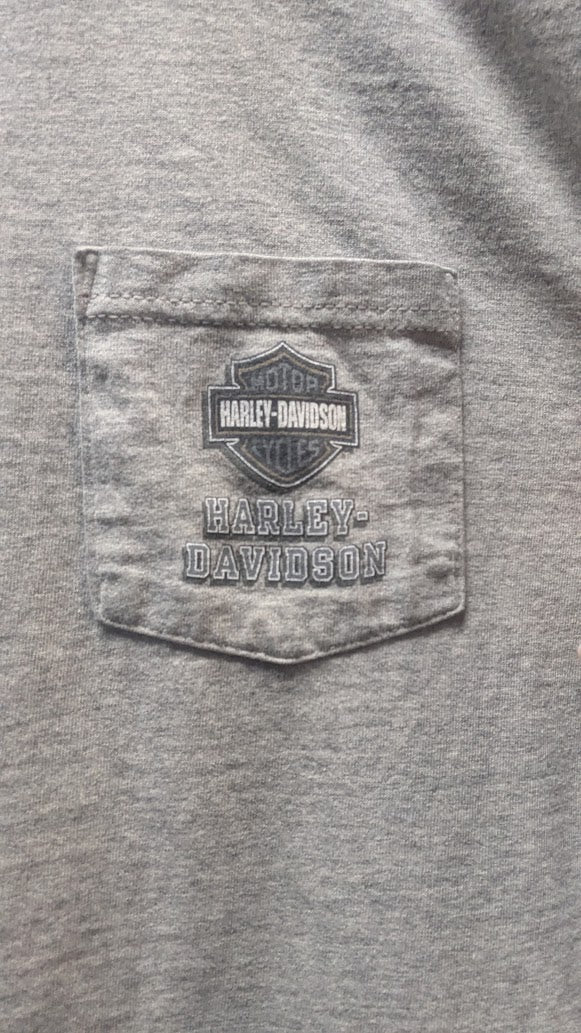 Vintage 2000 Harley-Davidson Henley Shirt Men’s XXL M&S Chambersburg PA Gray
