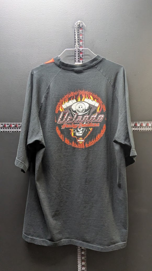 2000 Harley-Davidson Orlando Florida T-Shirt Men’s Large 3/4 Sleeve Raglan