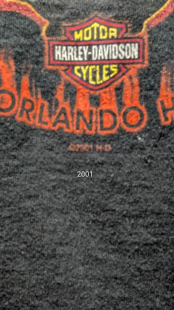 2000 Harley-Davidson Orlando Florida T-Shirt Men’s Large 3/4 Sleeve Raglan