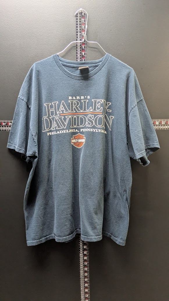 Harley-Davidson Barb’s Philadelphia PA T-Shirt Men’s XL Blue Double Sided