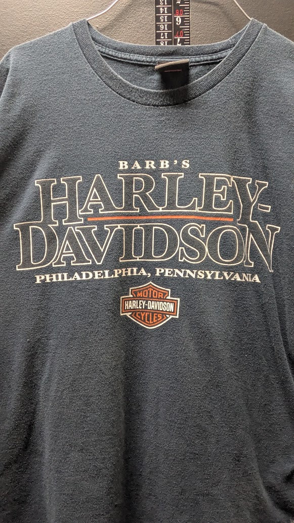 Harley-Davidson Barb’s Philadelphia PA T-Shirt Men’s XL Blue Double Sided
