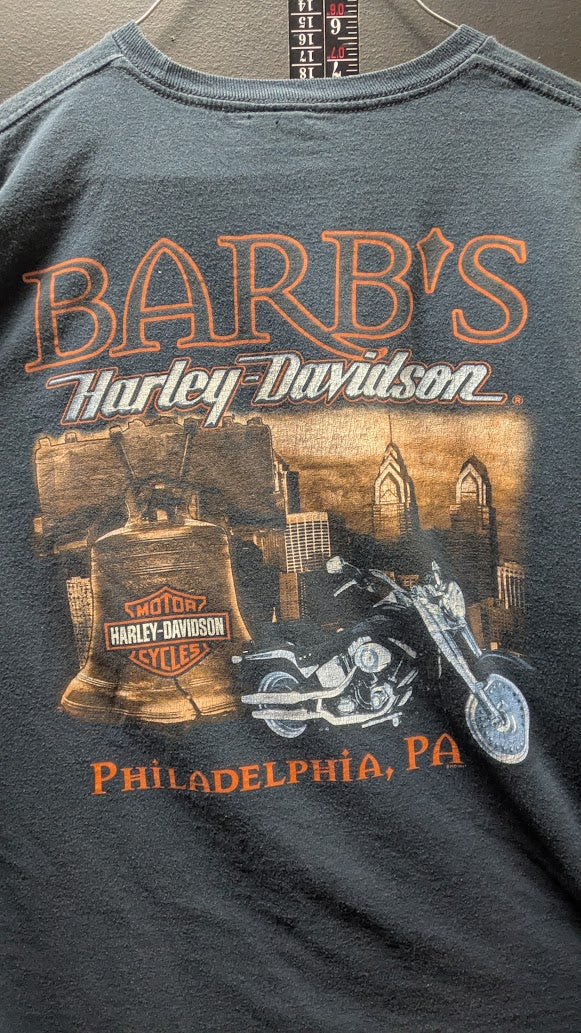 Harley-Davidson Barb’s Philadelphia PA T-Shirt Men’s XL Blue Double Sided