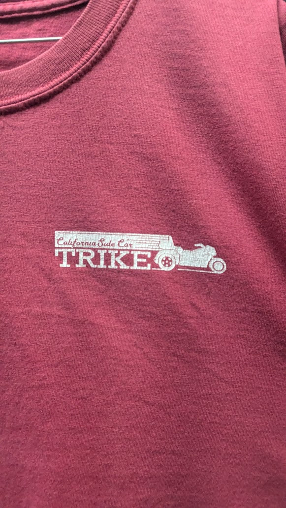 California Side Car Trike T-Shirt Men’s XL? Red Motorcycle Trike Double Sided