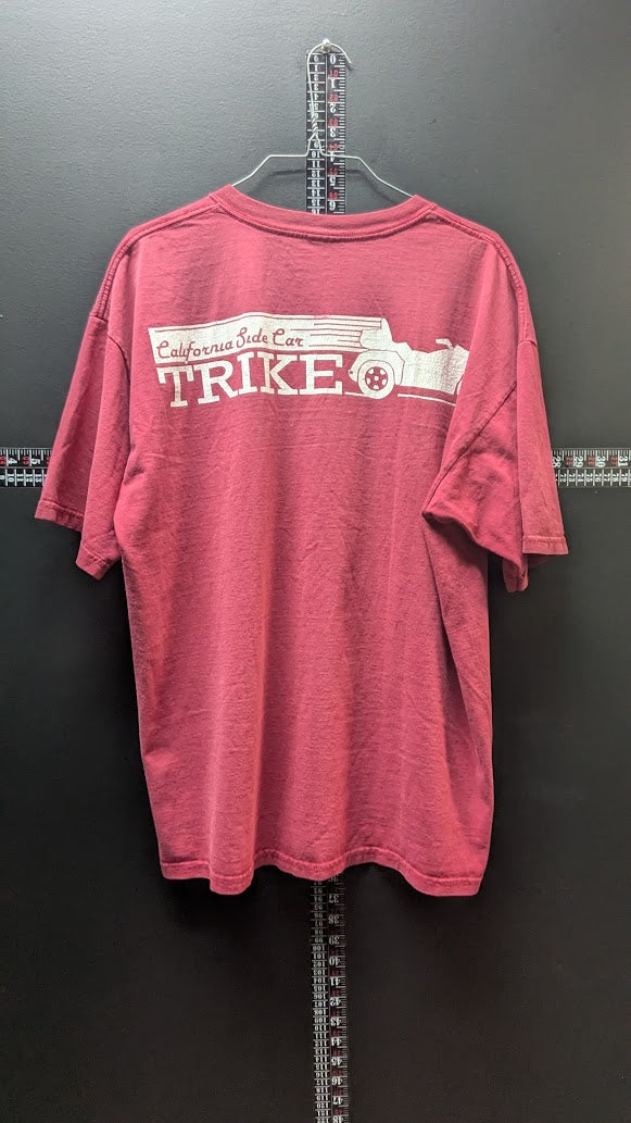 California Side Car Trike T-Shirt Men’s XL? Red Motorcycle Trike Double Sided